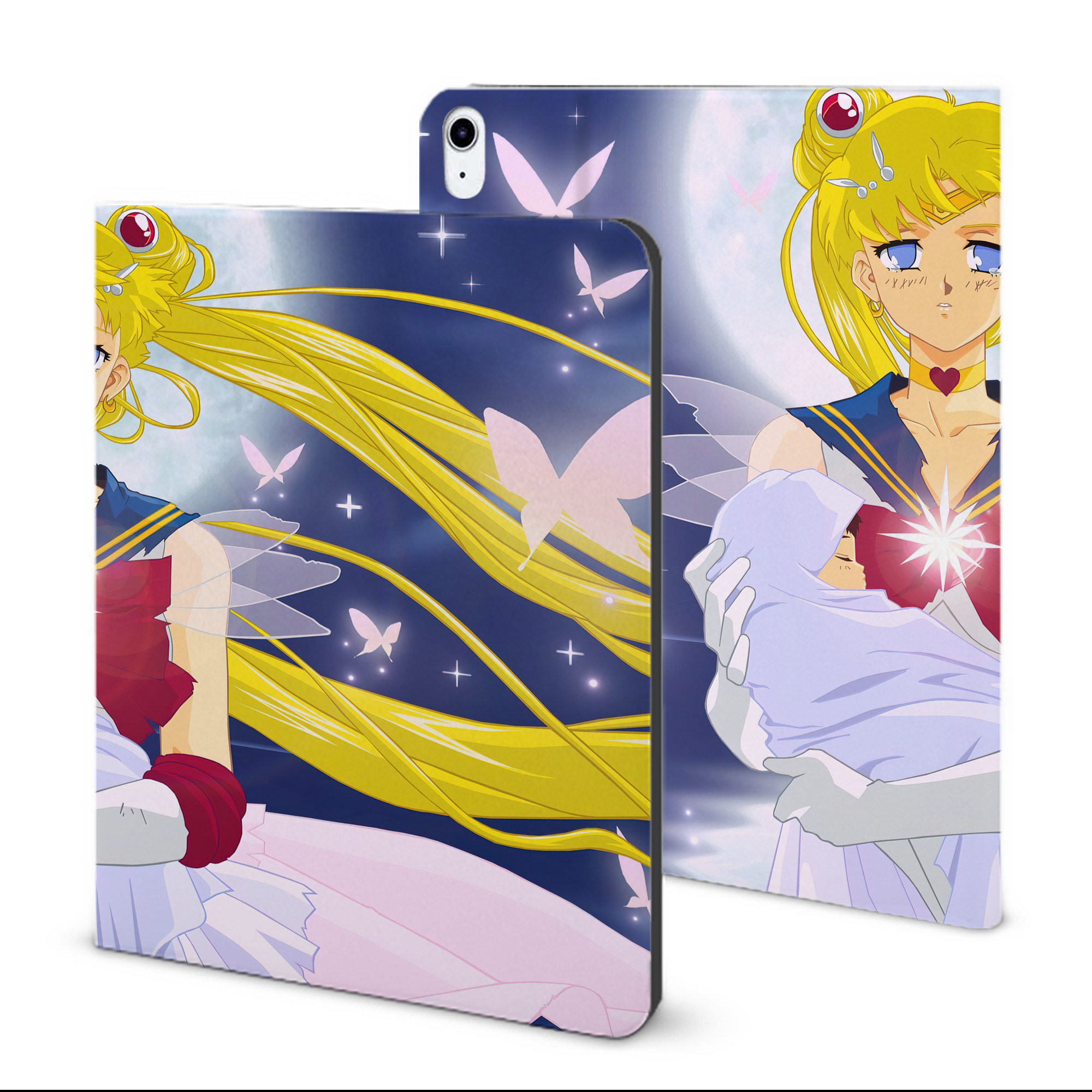 （画像用） 美少女戦士セーラームーン Sailor Moon IPad ケース ブック型 PUレザー TPU 耐衝撃 軽量 薄型 ペン収納なし 全面保護 IPad 各モデル対応